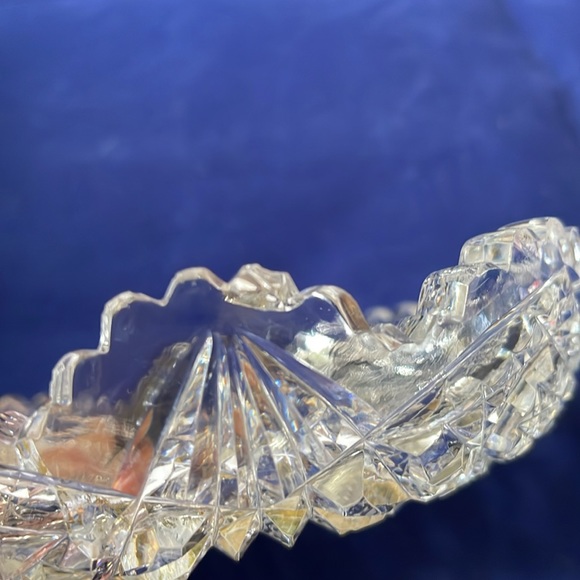 Vintage cut crystal starburst pattern bowl plate small 5” - Picture 6 of 7